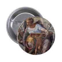 Ceiling Fresco For The Story Of Creation In The Si Pinback Button