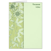 Celadon Green Botanical Floral Thank You Note Card