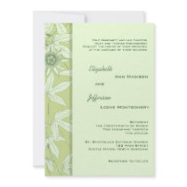 Celadon Green Botanical  Floral Wedding Invitation