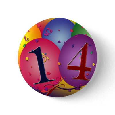 Celebrate 14th Birthday Buttons by perfectpostage