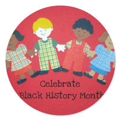 Celebrate Black History Month Round Stickers by Snowpeaceful