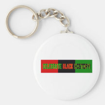 Celebrate Black History--Red, Black & Green Banner Keychain