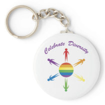 Celebrate Diversity Circle Keychains