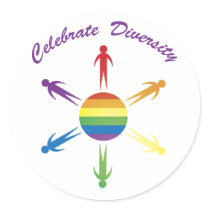 Celebrate Diversity Circle Stickers