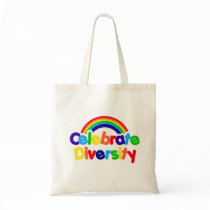 Celebrate Diversity Gay Pride Rainbow Tote Bag