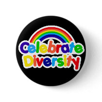 Celebrate Diversity Gay Pride Rainbow Button