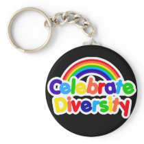 Celebrate Diversity Gay Pride Rainbow Keychain