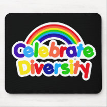 Celebrate Diversity Gay Pride Rainbow Mousepad