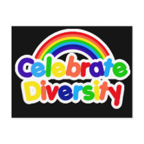 Celebrate Diversity Gay Pride Rainbow Postcard