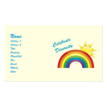 Celebrate Diversity Rainbow and Sun Biz Cards Business Cards