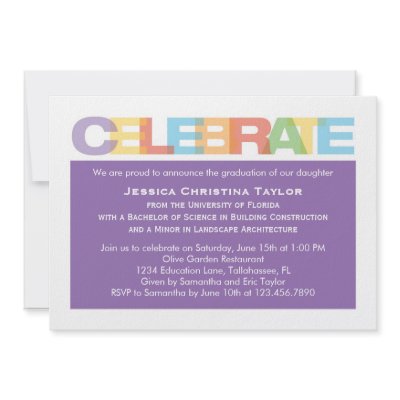 Celebrate Graduation Invitation by marlenedesigner