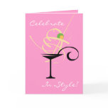Celebrate In Style Martini Birthday Greeting Card