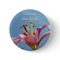 Celebrate Our Earth! Buttons Pink Calla Lilies