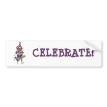 CELEBRATE! Sock Monkey Bumper Stickers