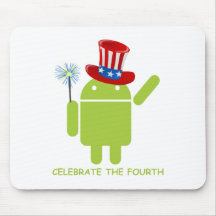 Celebrate The Fourth (Android Bug Droid) Mousepad