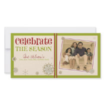 Celebrate the Season Snowflake Holiday :: 03 Photo Greeting Card
