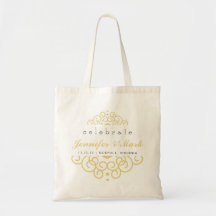 Celebrate Wedding Event Tote Favour in Yellow Gold Bag