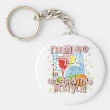 Celebrating 21 in Style Keychain