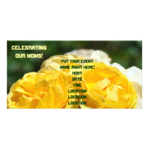 Celebrating Our Moms! Party Invitations Roses Customized Photo Card