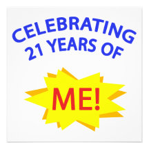 Célébration de 21 ans de moi ! invitations personnalisées