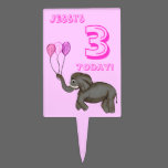 Celebration Elephant (Pink) cake picks