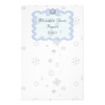 Célébration glaciale de flocon de neige papier à lettre personnalisé