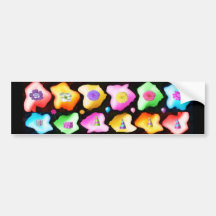 Celebrations: Floral Colourful Icebergs Bumper Sticker