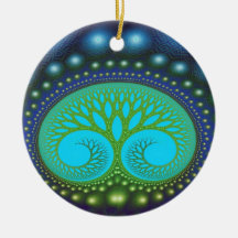 Celestial Forest Nature Pattern Abstract Art Christmas Tree Ornament