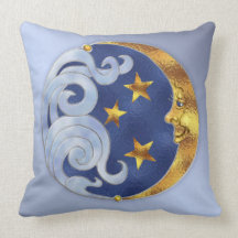 Celestial Moon and Stars Pillow