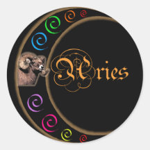 Celestrial Moon Aries Stickers