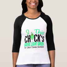 CELIAC DISEASE Chick Gone Light Green Tshirts