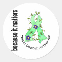 Celiac Disease Flower Ribbon 3 Sticker