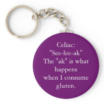 Celiac: "See-lee-ak" keychain