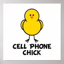 Cell Phone Chick Poster
