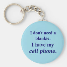 Cell Phone Dependent Keychain in Blue