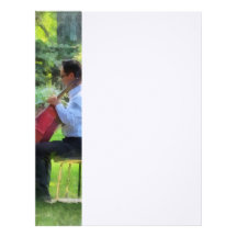 Cellist in the Garden Letterhead Template
