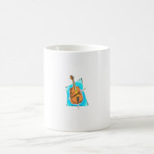 Cello Blue Back Stringed Instrument Design Mug