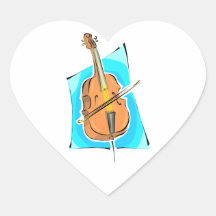 Cello Blue Back Stringed Instrument Design Sticker