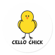 Cello Chick Round Stickers
