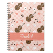 Cello Music Note Spiral Notebook Journal