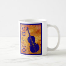 Cello of Fiery Background Mugs