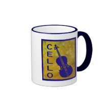 Cello on a Field of Gold Mug