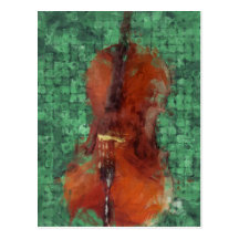 Cello On Green Postcard