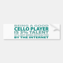 Cello Player 3% Talent Bumper Stickers