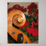 Cello Scroll Flowers framed print