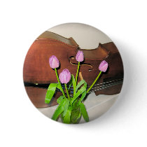Cello with Tulips button
