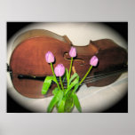 Cello with Tulips canvas print