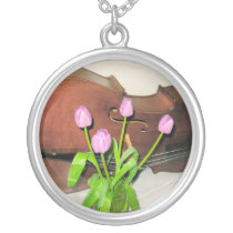 Cello with Tulips necklace