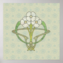 Celtic art deco floral design 2 Poster print