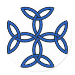 Celtic Cross 11 Blue Round Stickers